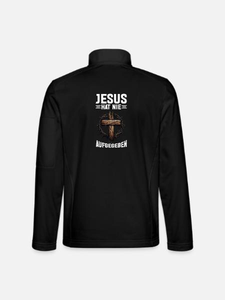 Jesus Hat Nie Aufgegeben Bibelleser Kirche - Unisex Softshelljacke - Schwarz - Hinten