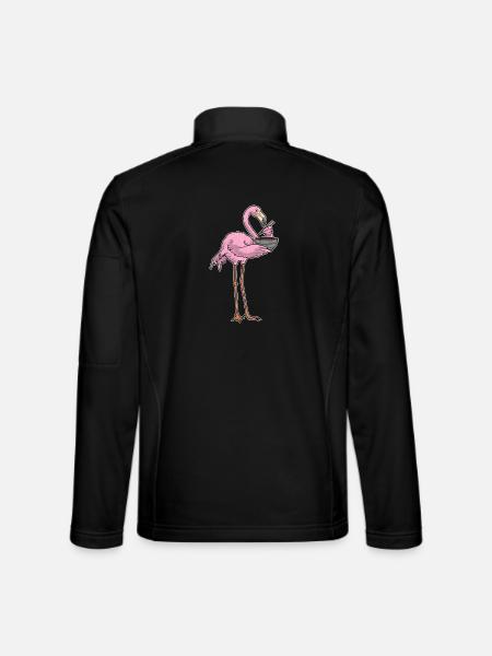 Flamingo Chef Ramen Cooking - Unisex Softshell Jacket - black
