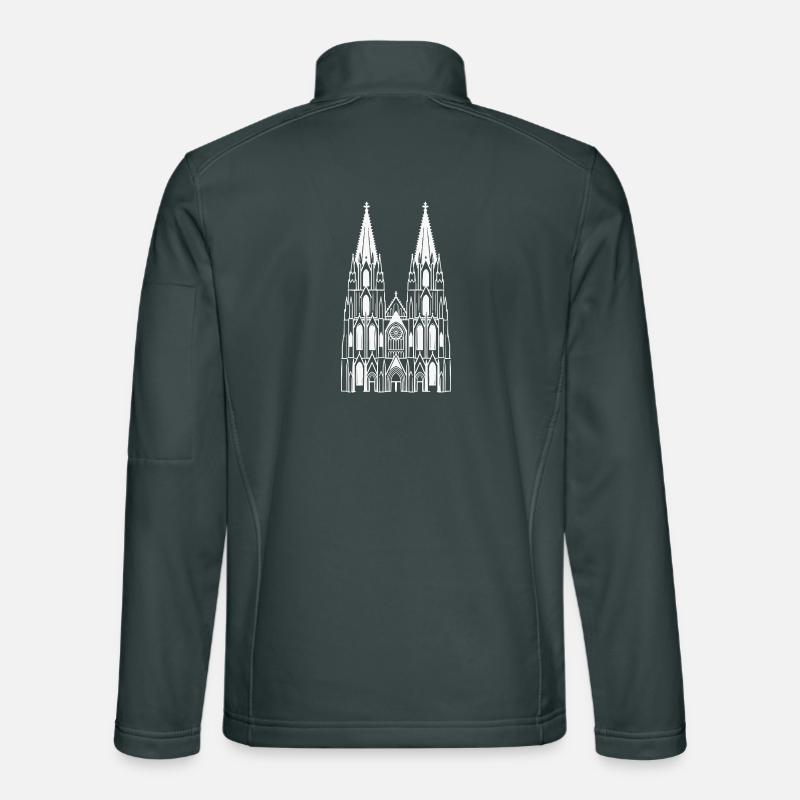 Cathédrale de Cologne Design White Sillouette Veste en tissu softshell Unisexe