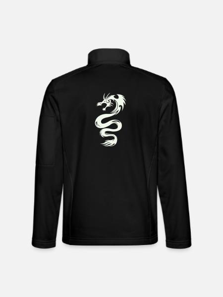 Weißer Drachen Silhouette - Unisex Softshelljacke - Schwarz - Hinten