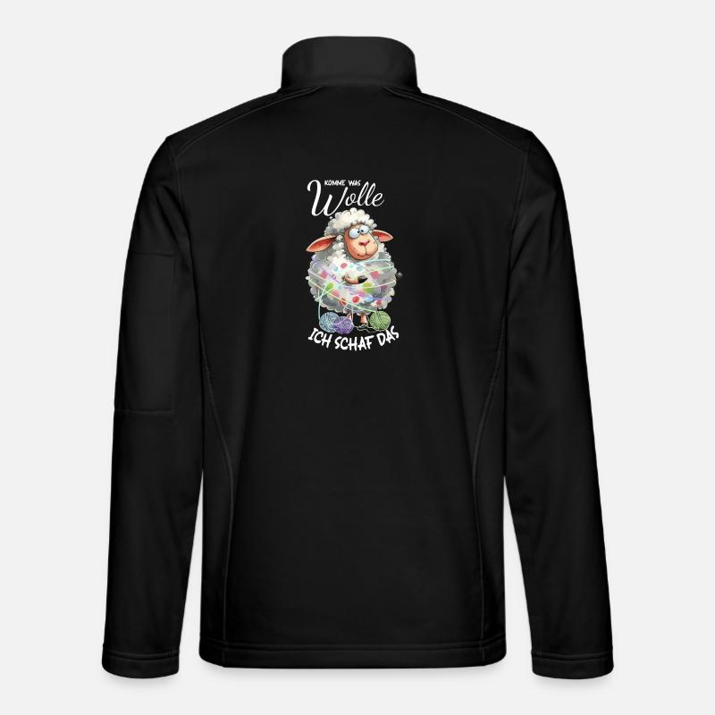 Komme was Wolle ich Schaf das lustiger Spruch Wort - Unisex Softshelljacke - Schwarz