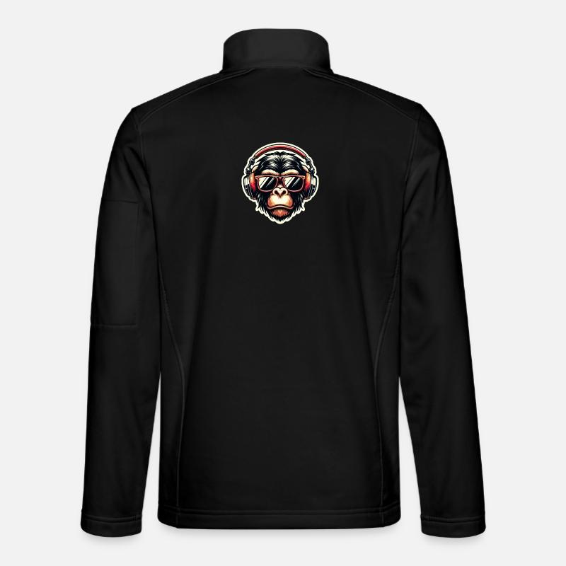 Monkey Headphones Glasses - Unisex Softshell Jacket - black