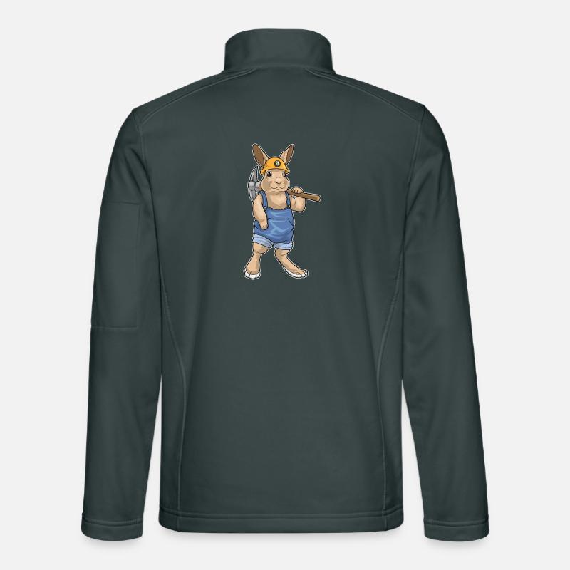 Rabbit Miner Pickaxe Mining Unisex Softshell Jacket