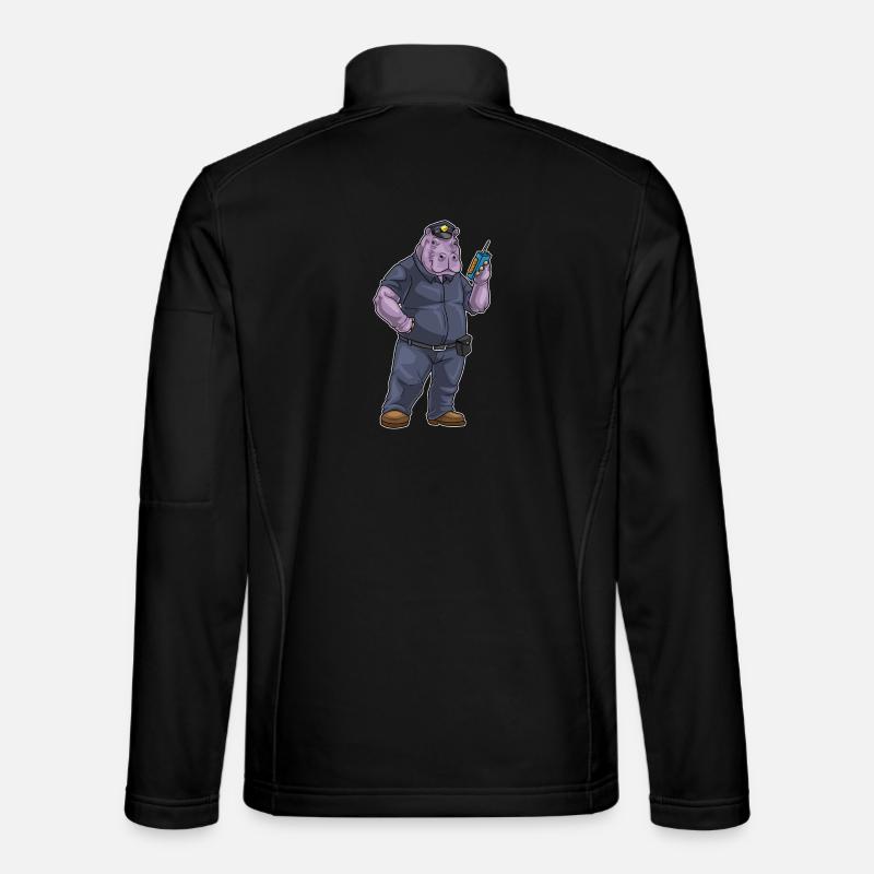 Hippopotame Policier Microphone Police - Veste en tissu softshell Unisexe - noir