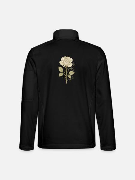 Dessin au crayon rose vintage - Veste en tissu softshell Unisexe - noir - Dos