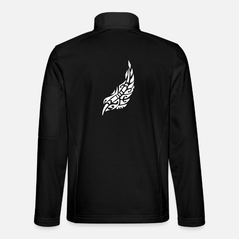 Plume blanche de l'oiseau - Veste en tissu softshell Unisexe - noir