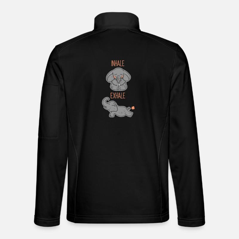 Yoga Elephant - Inhale, Exhale - Unisex Softshell Jacket - black