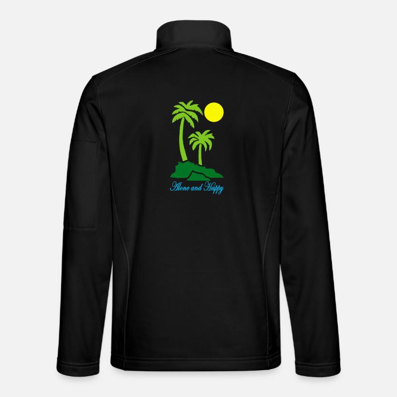 Allein und glücklich - Unisex Softshelljacke - Schwarz