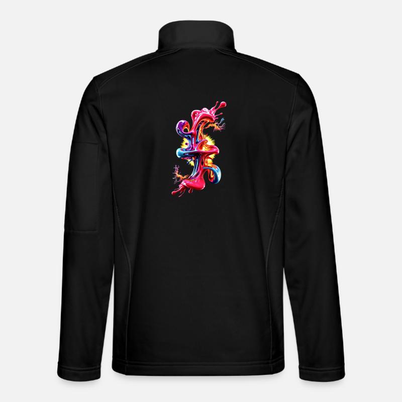 Abstract Liquid Art Fluid - Unisex Softshell Jacket - black