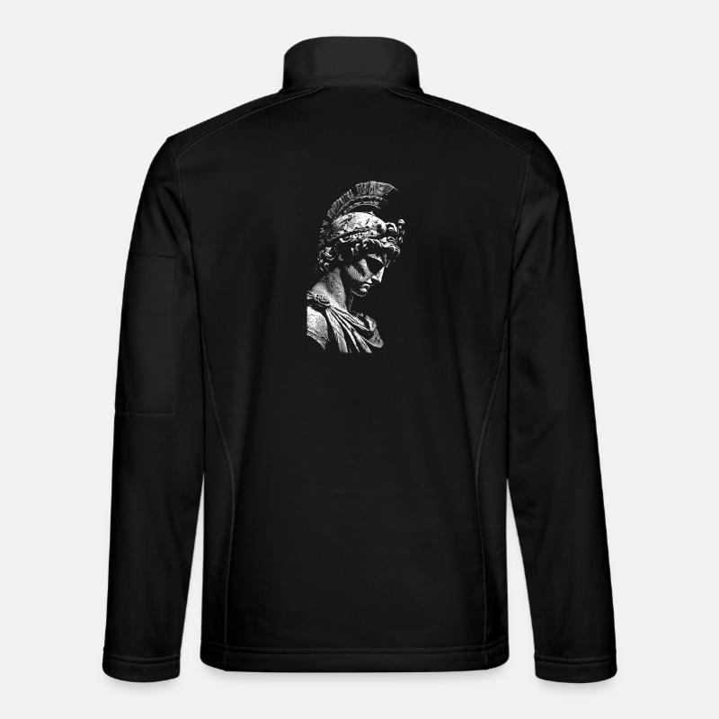 Antique Hero Statue Contrast Print - Unisex Softshell Jacket - black