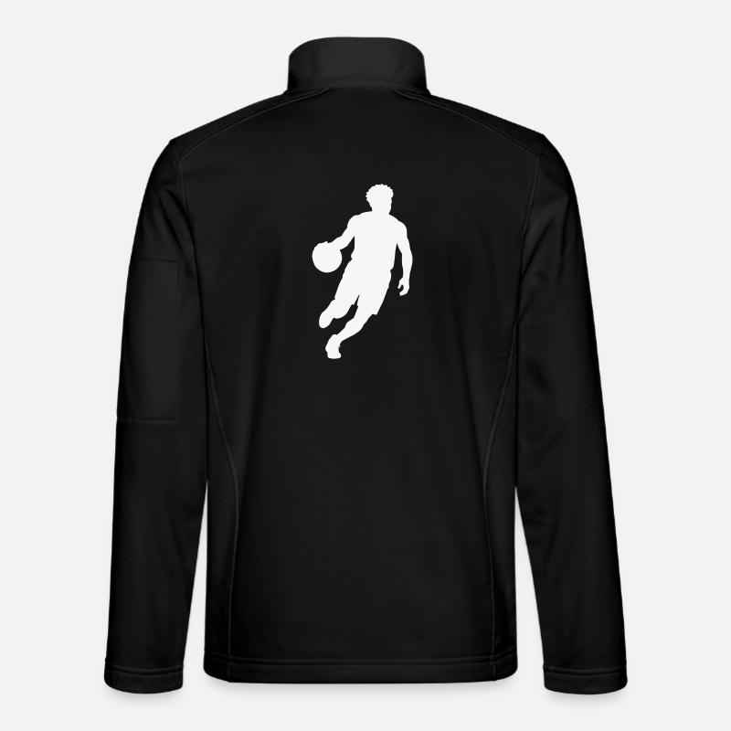 Jumping Basketball Silhouette - Unisex Softshell Jacket - black