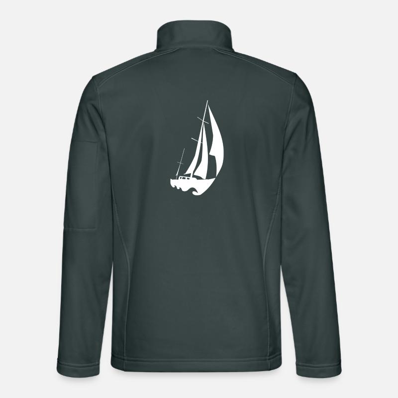 white fast sailing boat Unisex Softshell Jacket
