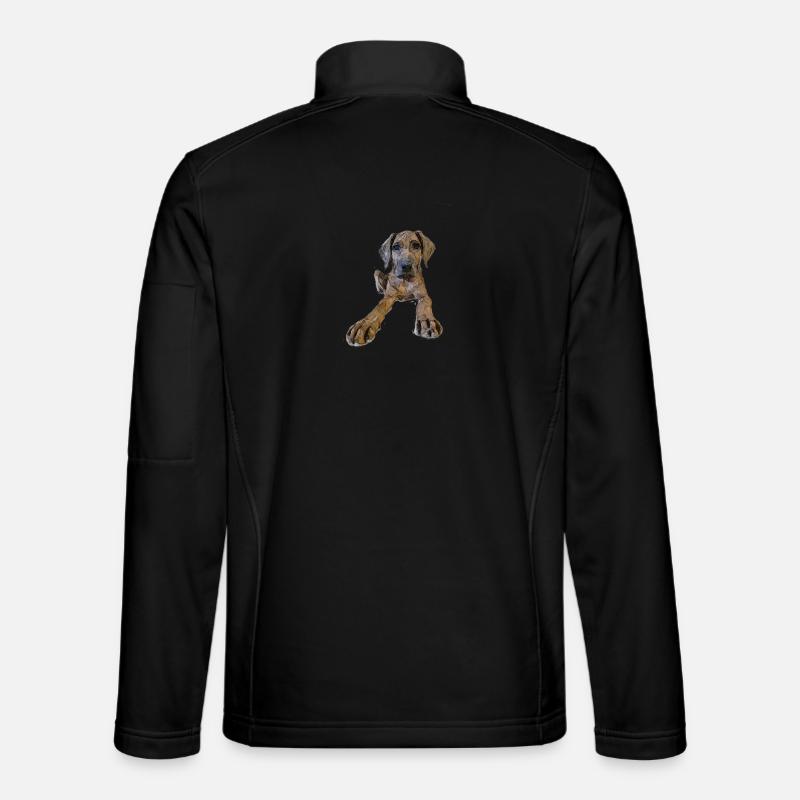 Dog puppy with curious look - Unisex Softshell Jacket - black