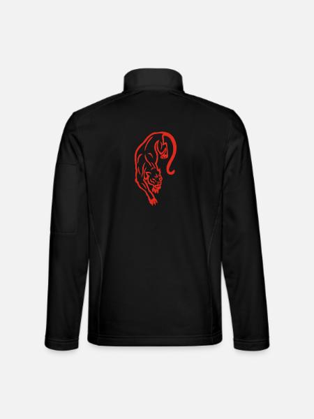 Red panther silhouette - Unisex Softshell Jacket - black