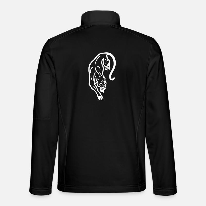 White panther silhouette - Unisex Softshell Jacket - black