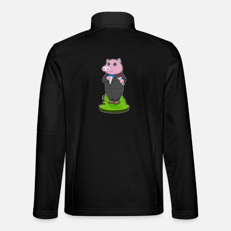 Pig Groom Jacket Mariage - Veste en tissu softshell Unisexe - noir
