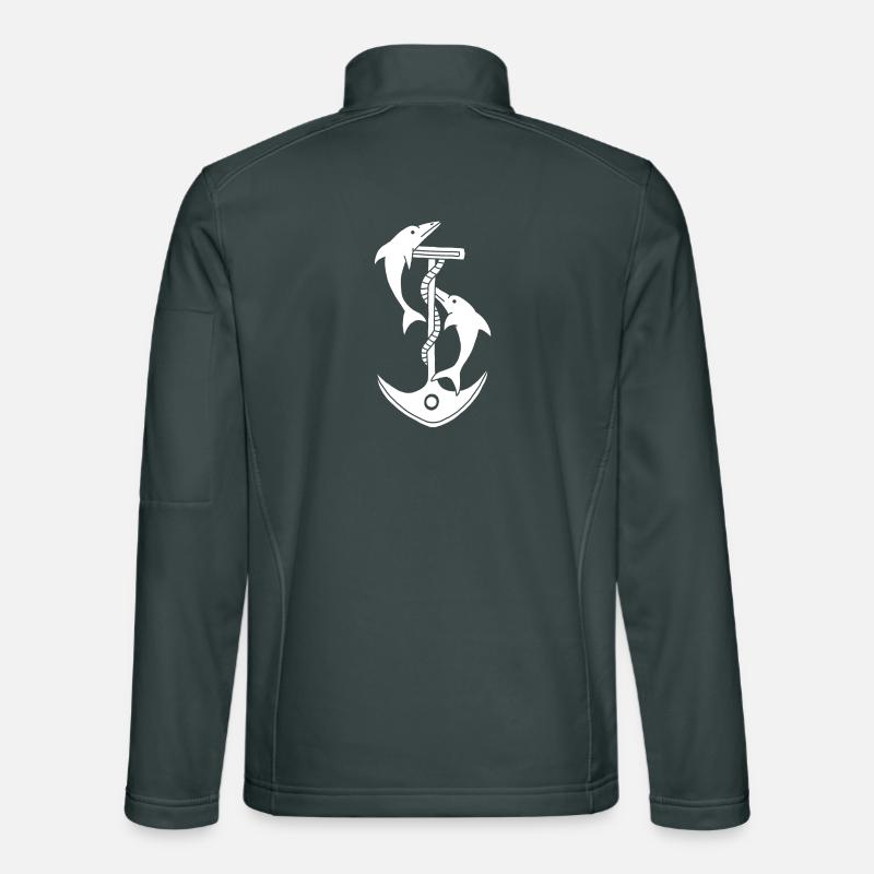 Ancre et dauphins (blanc) Veste en tissu softshell Unisexe