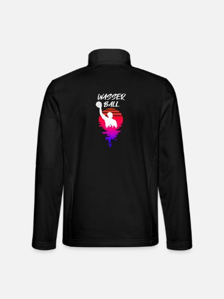 Wasserball Spieler Sunset - Unisex Softshelljacke - Schwarz - Hinten