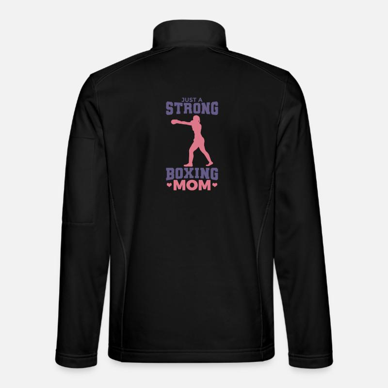 Just a strong boxer mom - Unisex Softshell Jacket - black