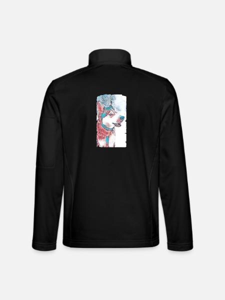 Husky Dog Pastel - Unisex Softshell Jacket - black