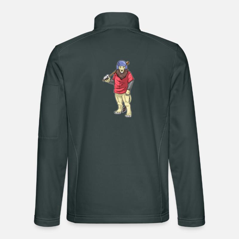 Lion Baseball Baseball Bat Unisex Softshell Jacket