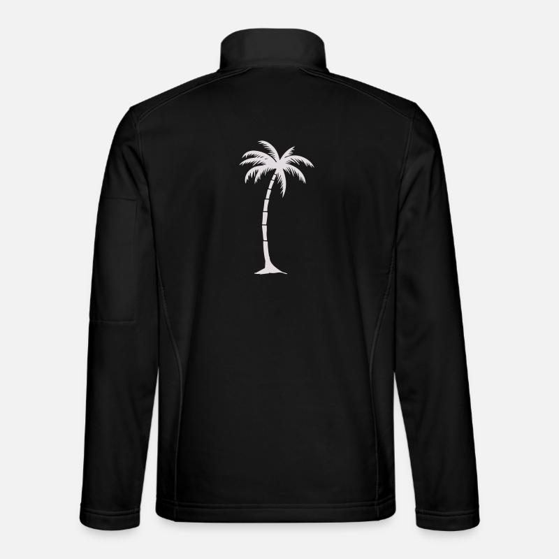 Tropical Palm Tree Silhouette - Unisex Softshell Jacket - black