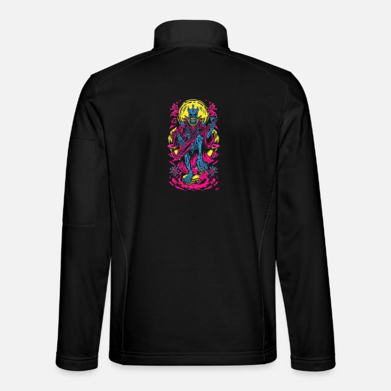 Neon Skeleton Guitariste - Veste en tissu softshell Unisexe - noir