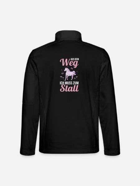 Reiten Pferdeliebhaber Reiterhof Pferde - Unisex Softshelljacke - Schwarz - Hinten