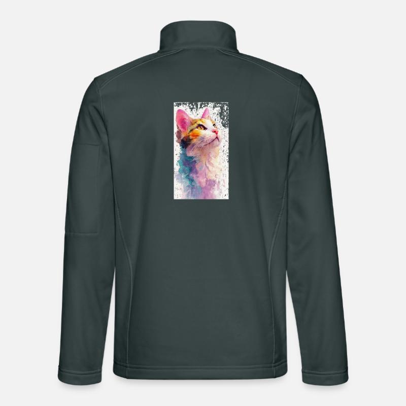 Chat aquarelle « Hope » – Chat aquarelle coloré Veste en tissu softshell Unisexe