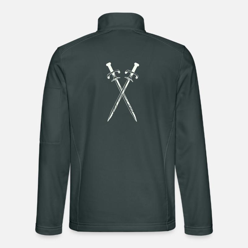 Zwei Schwerter im Cross-Design Unisex Softshelljacke