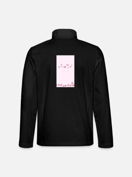 Pink Watercolor Blossom Bouquet - Unisex Softshelljacke - Schwarz - Hinten
