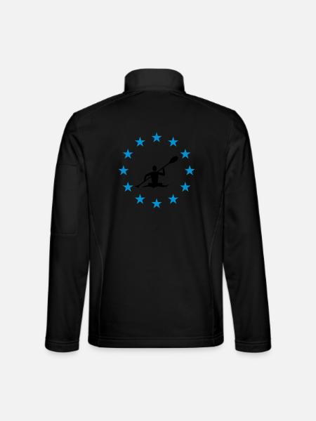 Canoë-kayak dans le cercle d'étoile - Veste en tissu softshell Unisexe - noir - Dos
