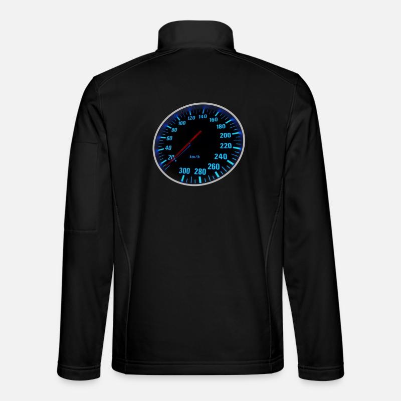 Blue Speedmeter - Tacho - Unisex Softshelljacke - Schwarz