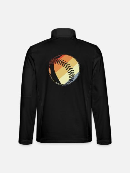 Vintage Baseball - Unisex Softshell Jacket - black - Back