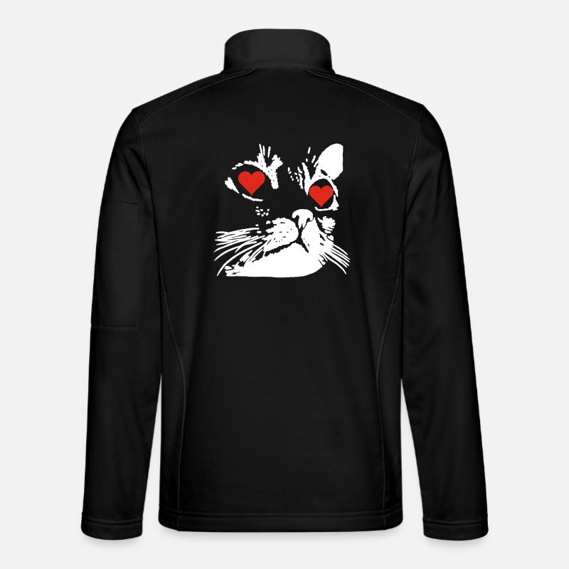 Eine weiße Katzenliebe - Unisex Softshelljacke - Schwarz
