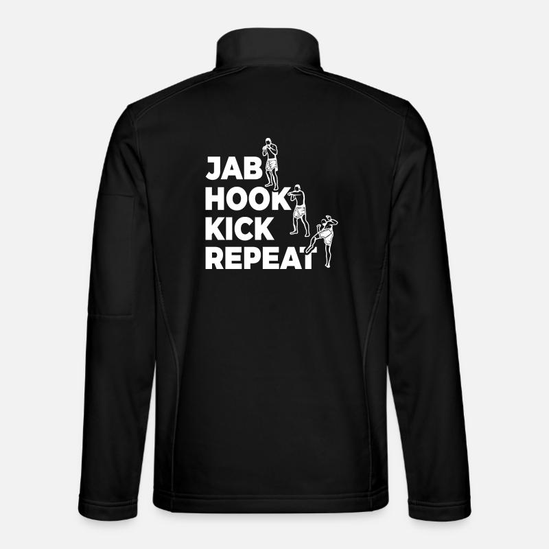 Jab Hook Kick Repeat - Unisex Softshell Jacket - black