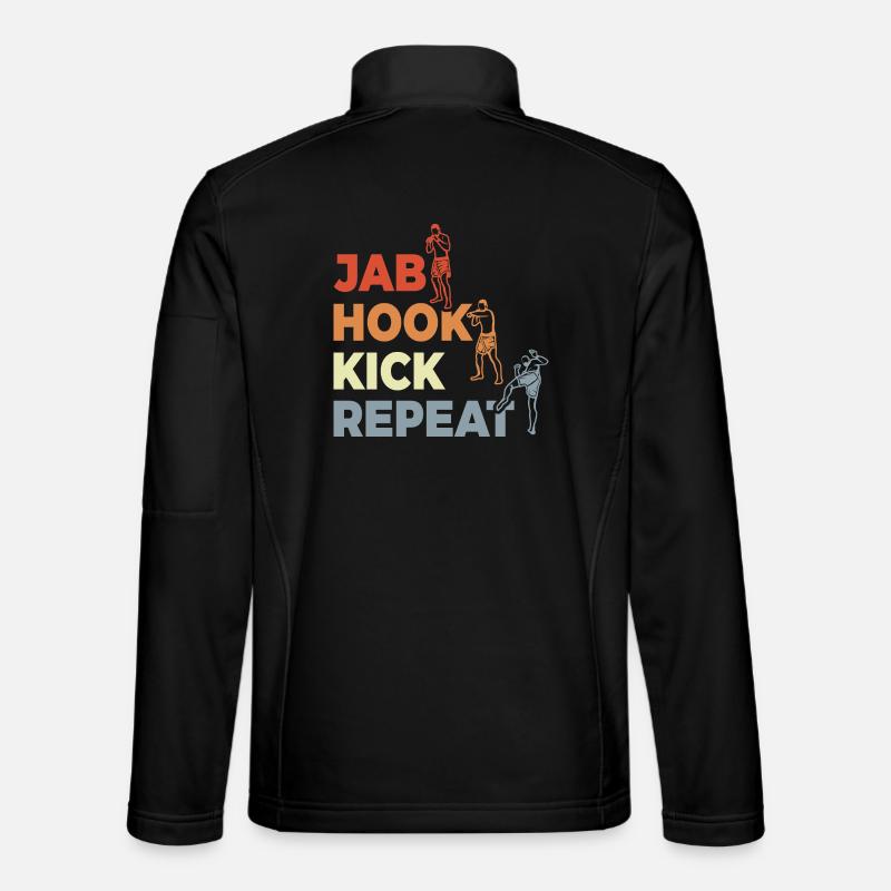 Jab Hook Kick Repeat - Veste en tissu softshell Unisexe - noir