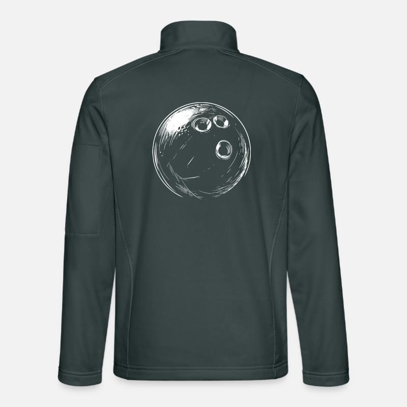 Dessin de boule de bowling Veste en tissu softshell Unisexe