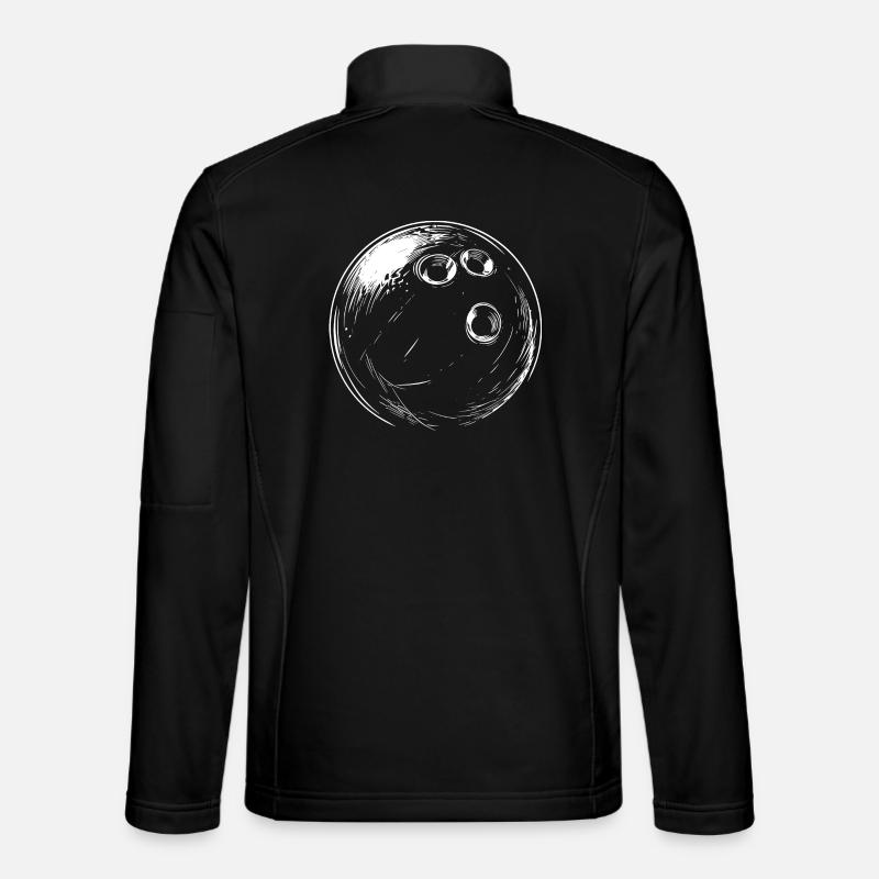 Bowlingkugel Zeichnung - Unisex Softshelljacke - Schwarz