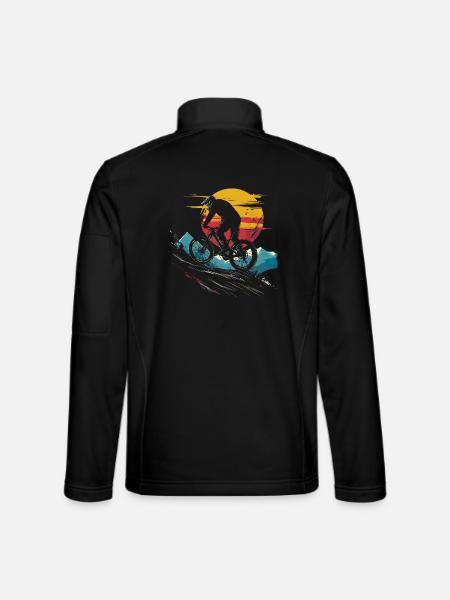 Mountain Biking Portrait - Unisex Softshell Jacket - black