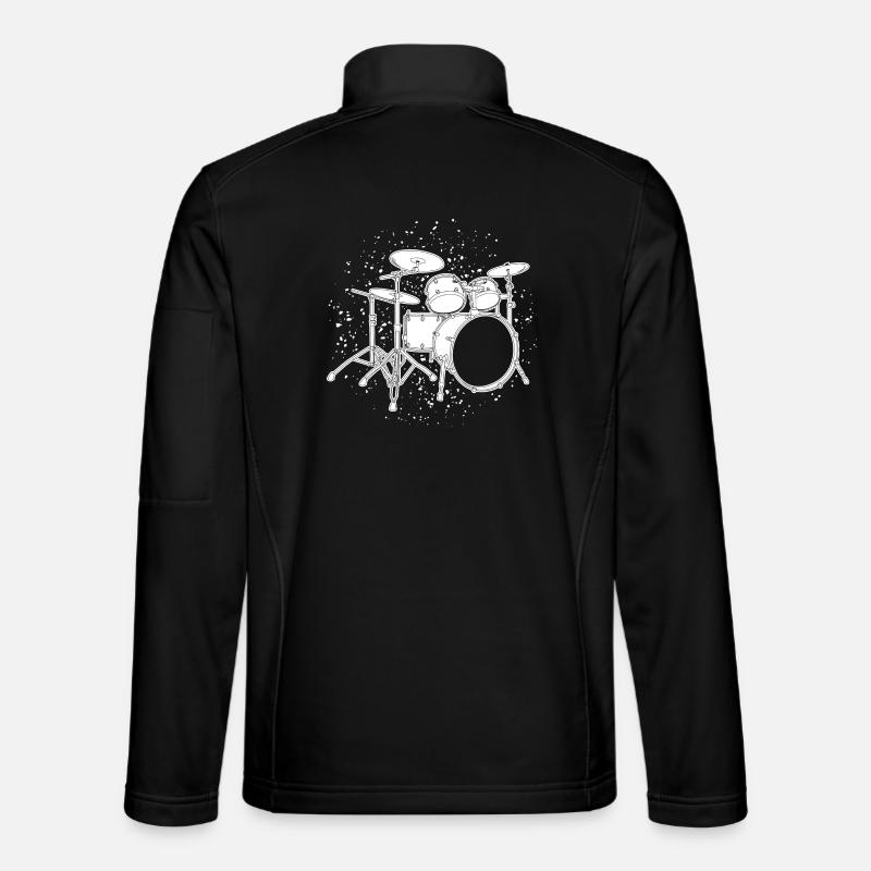 Drum Kit Drawing - Unisex Softshell Jacket - black