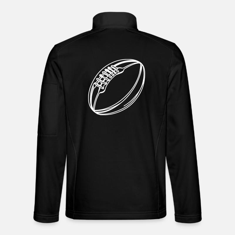 Dessin de ballon de rugby - Veste en tissu softshell Unisexe - noir