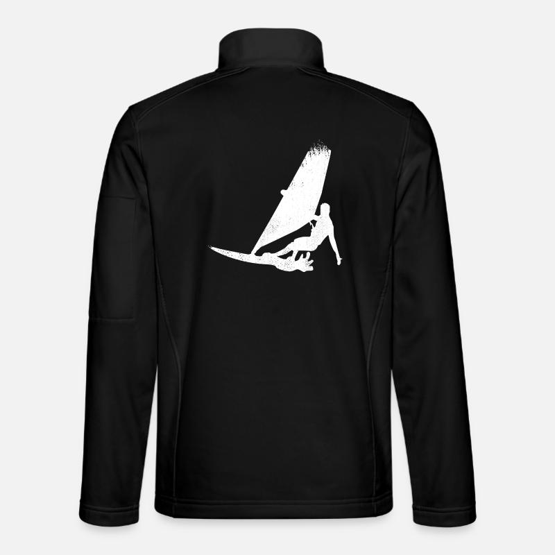 Funny Windsurfer Sketch - Unisex Softshell Jacket - black