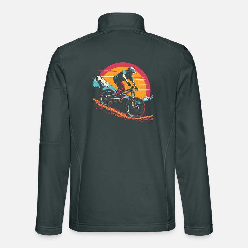 Mountainbiking Illustration Unisex Softshelljacke