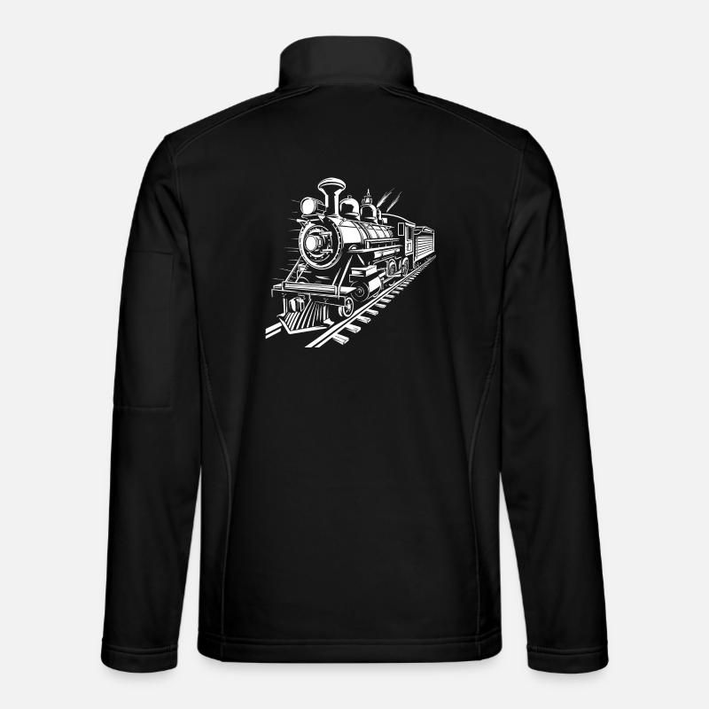Railway Graphic - Unisex Softshell Jacket - black