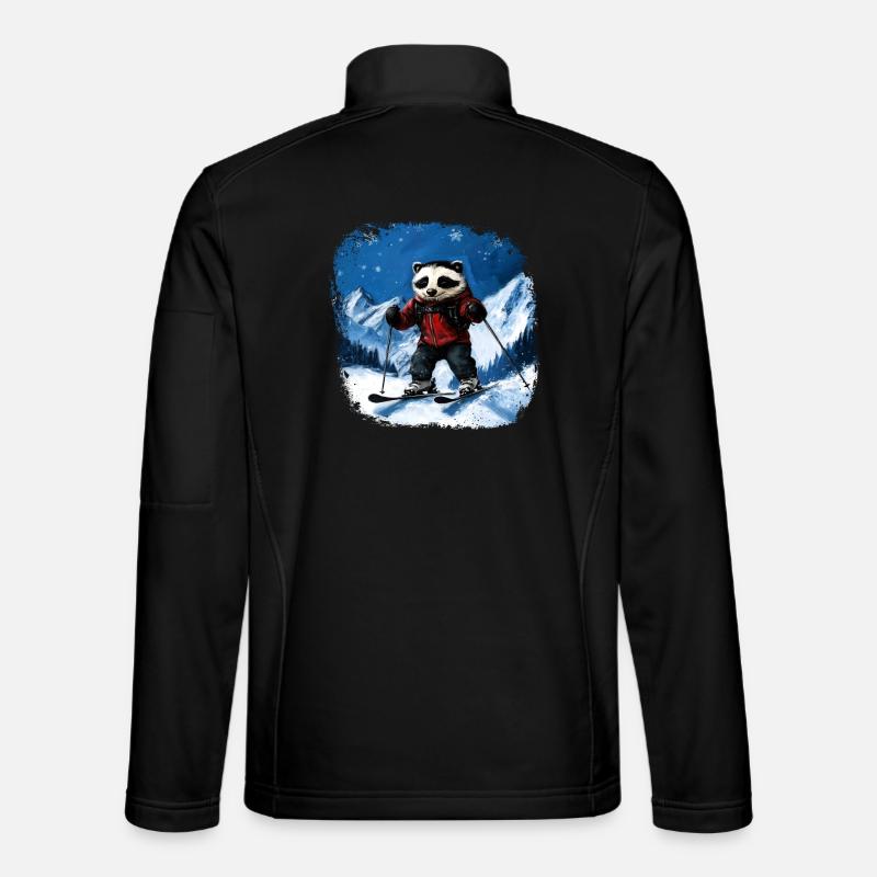 Skifahrer Dachs - Unisex Softshelljacke - Schwarz