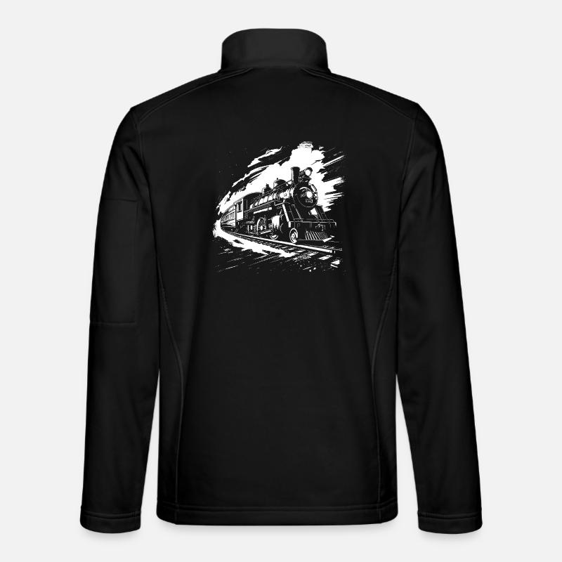 Railway Drawing - Unisex Softshell Jacket - black