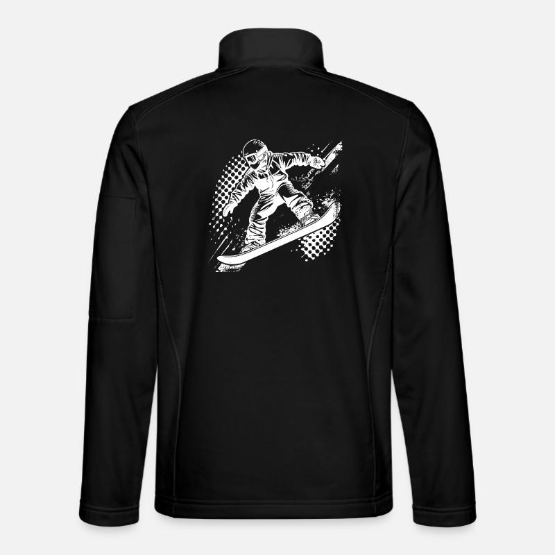 Snowboarder Drawing - Unisex Softshell Jacket - black