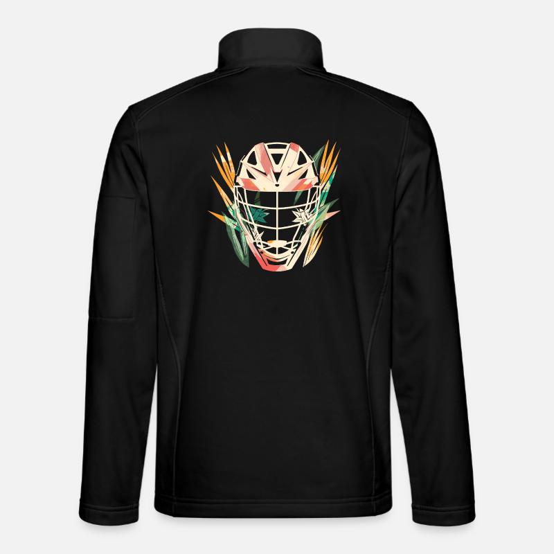 Lacrosse Helmet Cartoon - Unisex Softshell Jacket - black