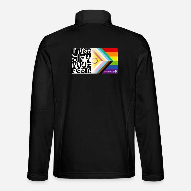 🌈♿ Fierté et handicap – y compris le drapeau - Veste en tissu softshell Unisexe - noir